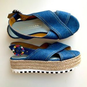 Marc Jacobs size 5 denim platform sandals